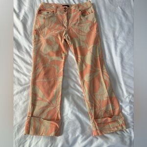 Votre Nom Peach and Cream Floral Women Jeans
